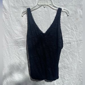 Sheer black lace tank